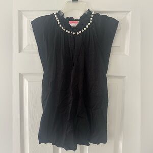 Kate Spade Black Blouse with Pearl Details